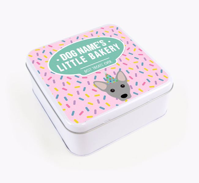 'Little Bakery' Square Treat Tin with {breedFullName} Icon